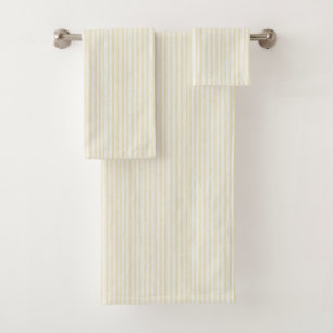 Yellow White Stripes Bath Towel Set