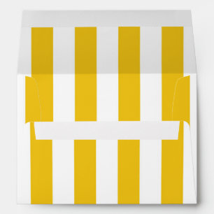 Yellow & White Stripes Modern Striped Invitation Envelope