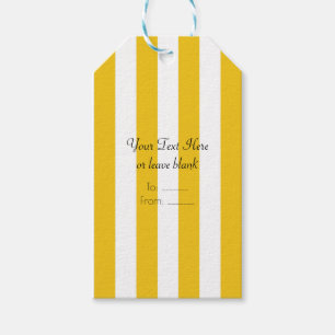 Yellow & White Stripes Modern Striped Party Favour Gift Tags