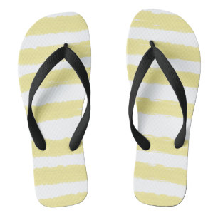 Yellow White Stripes Thongs
