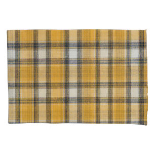 Yellow White Tartan Texture Background Pillowcase