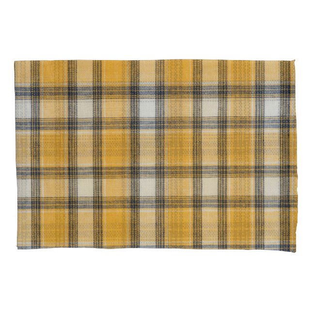 Yellow White Tartan Texture Background Pillowcase (Front)