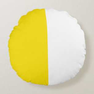 Yellow White Two Colour Tone Half Split Round Cushion