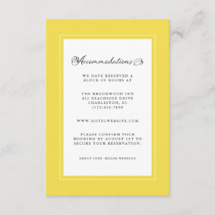 Yellow & White Wedding Detail Modern Chic Borders Enclosure Card