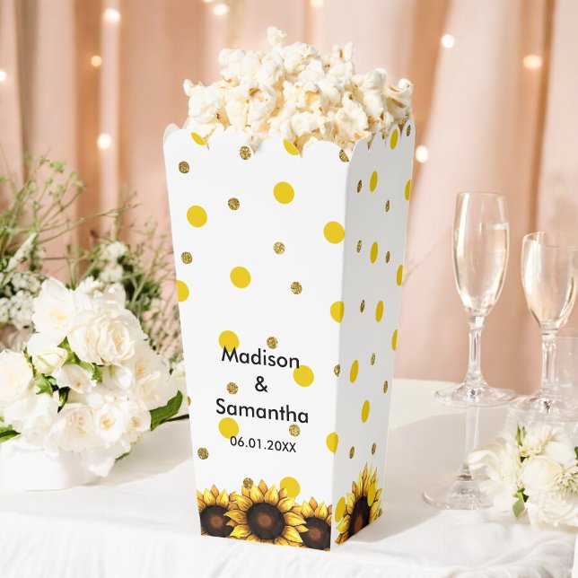 Yellow White Wedding Sunflower  Favour Box (Creator Uploaded)