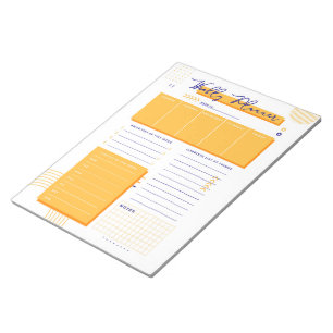 Yellow-White Weekly Planner Notepad