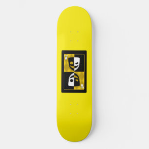 Yellow Wilcard Faces Skateboard Deck