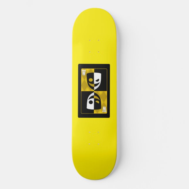 Yellow Wilcard Faces Skateboard Deck (Front)