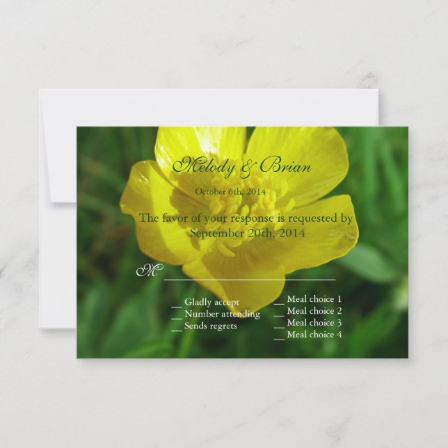yellow wild flower buttercup  RSVP (Front)