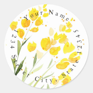 Yellow Wild Flowers Labels