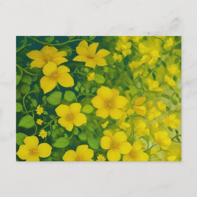 Yellow wild flowers  postcard (Front)