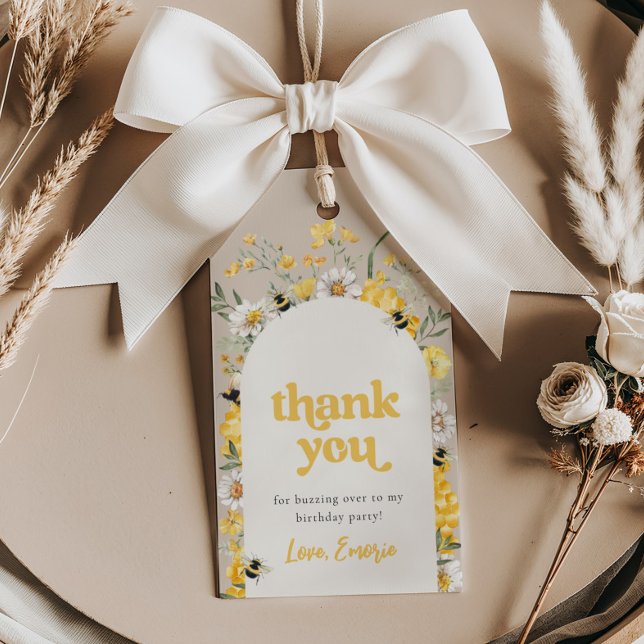 Yellow Wildflower Bee Favour Tags (Creator Uploaded)