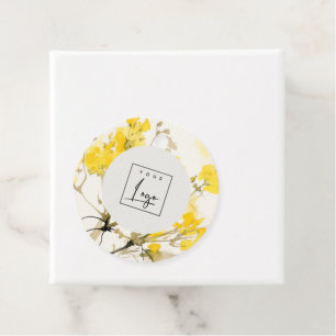 Yellow Wildflower Boho Floral Business Logo Favour Tags