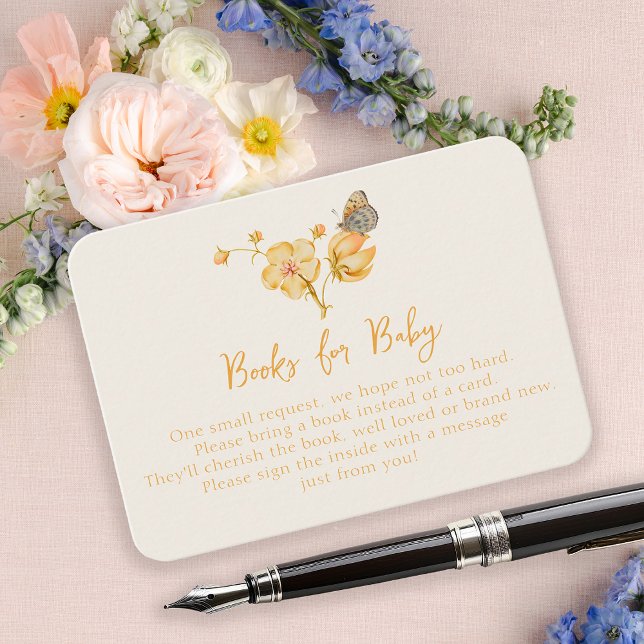 Yellow Wildflower Books for Baby Shower Insert (Creator Uploaded)