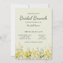 Yellow Wildflower Bridal Brunch Invitation