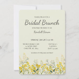Yellow Wildflower Bridal Brunch Invitation