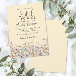 Yellow Wildflower Bridal Shower Invitation