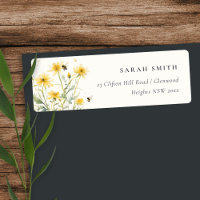 Yellow Wildflower Bumble Bee Neutral Address