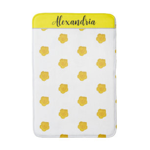 Yellow Wildflower customizable Photo Bath Mat