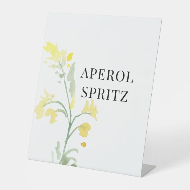 Yellow wildflower Drink Pedestal Sign (Front)