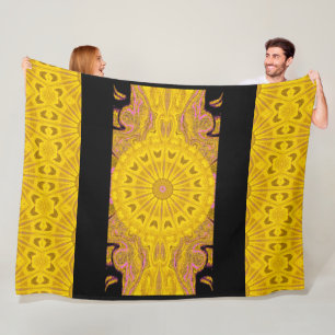 Yellow Wildflower in Light Fleece Blanket