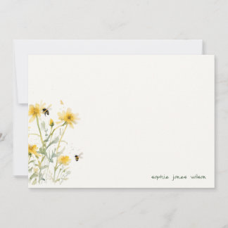 Yellow Wildflower Mum To Bee Neutral Watercolor Card