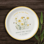 Yellow Wildflower Sweet As Bee Neutral Baby Shower Paper Plate<br><div class="desc">If you need any other matching product or customisation,  kindly message via Zazzle.</div>