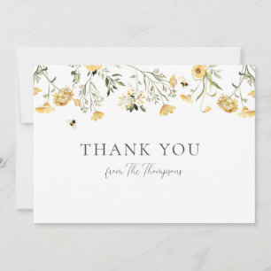 Yellow Wildflower Thank You Card
