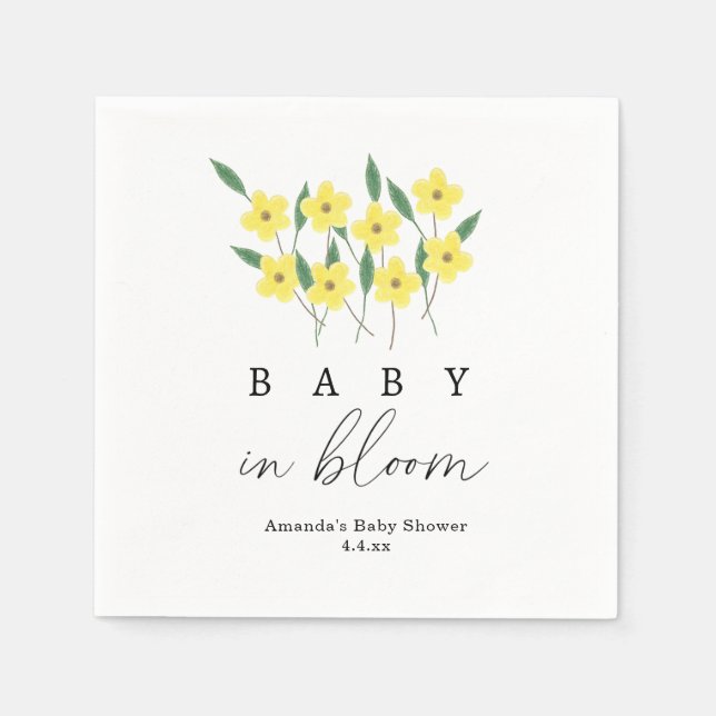 Yellow Wildflowers - Baby in bloom Napkin (Front)