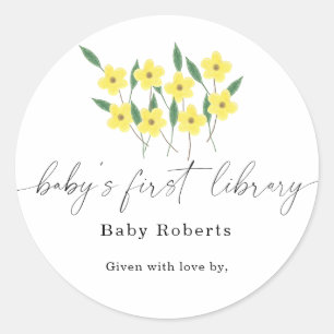 Yellow Wildflowers - Baby's first library Classic Round Sticker