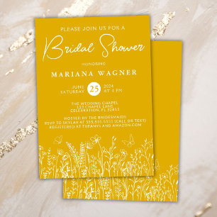 Yellow Wildflowers Bridal Shower Invitation
