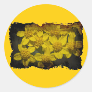 Yellow Wildflowers Classic Round Sticker