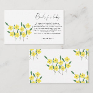 Yellow Wildflowers elegant baby book request Enclosure Card