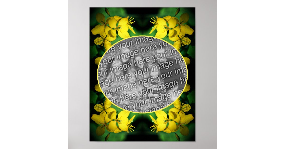 Yellow Wildflowers Frame Create Your Own Photo Poster | Zazzle