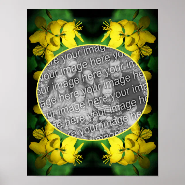 Yellow Wildflowers Frame Create Your Own Photo Poster | Zazzle