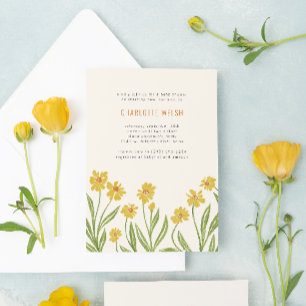 Yellow Wildflowers Gender Neutral Baby Shower Invitation