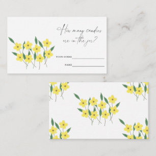 Yellow Wildflowers Guess how many candies game Enclosure Card