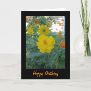 Yellow Wildflowers Happy Birthday Card