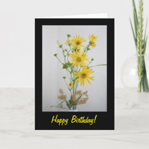 Yellow Wildflowers Happy Birthday Greeting Card