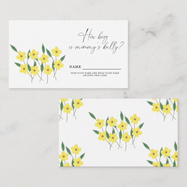 Yellow Wildflowers How big is mummy's belly game Enclosure Card (Front/Back)