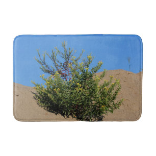 Yellow Wildflowers In Sand Floral   Bath Mat
