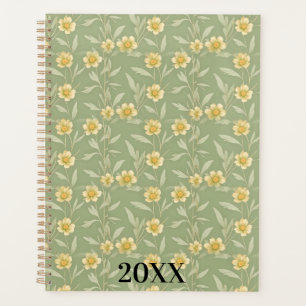 Yellow Wildflowers on Green Planner