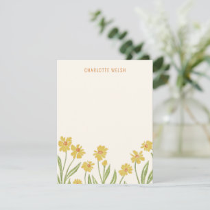 Yellow Wildflowers Personal Stationery Thank You Card