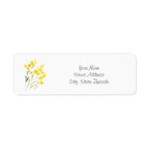 Yellow Wildflowers Return Address Label
