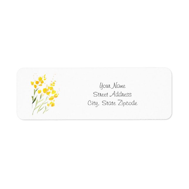 Yellow Wildflowers Return Address Label (Front)