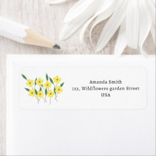 Yellow Wildflowers  Return Address Label