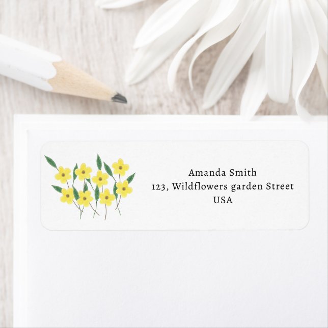 Yellow Wildflowers  Return Address Label (Insitu)