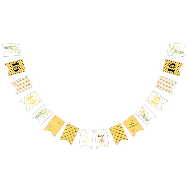 Yellow Wildflowers Sweet Sixteen Birthday Party Bunting (All)