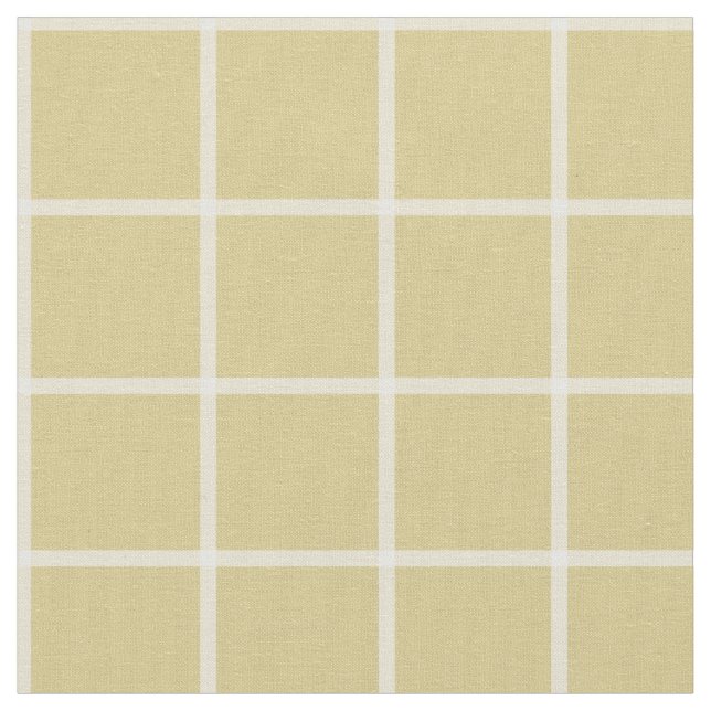 Yellow Windowpane Check Plaid Fabric (Close Up)