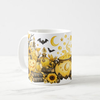 Yellow Witch Cauldron & Potions Halloween Mug